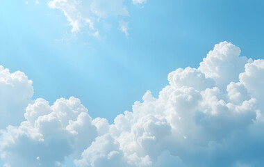 with Sky Background The background resembles a light blue sky with fluffy white clouds