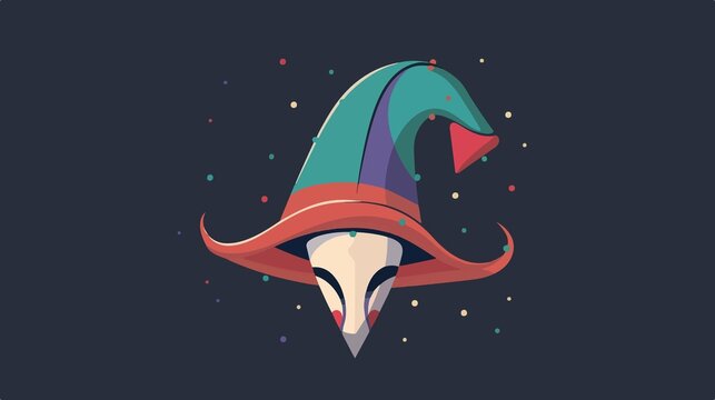 Fools Day Jester Hat Flat Vector Illustration