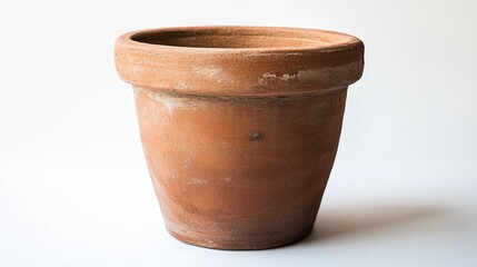 Terracotta Flower Pot Isolated on White Background Ideal for Gardening and Home Decor Use