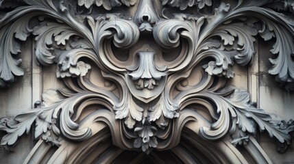 Gothic Cathedral Ornament Detail Showcasing Intricate Stone Carvings and Elegant Floral Patterns
