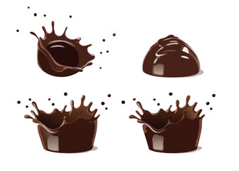 set of pieces of chocolate vector