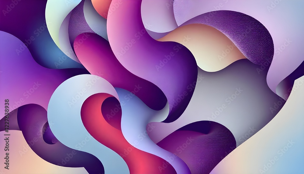 Fototapete A generative design artwork featuring a complex composition of abstract vector-generated shapes, seamlessly arranged with dynamic patterns, gradients