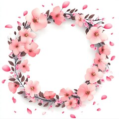 Obraz premium Watercolor flower frame for march 8 international women's day. invitation card frame. wedding invitation. valentine's day and mother's day