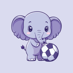 Elephant character is playing ball vector illustration 