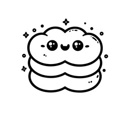 cute cookies illustration for coloring books