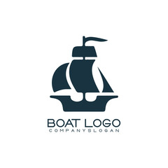 Sailing ship logo vector illustration design
