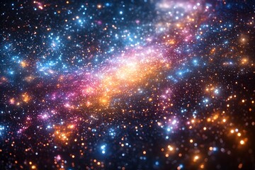 Fototapeta premium Vibrant Cosmic Galaxy with Stars and Nebulae for Astronomy and Space Themes