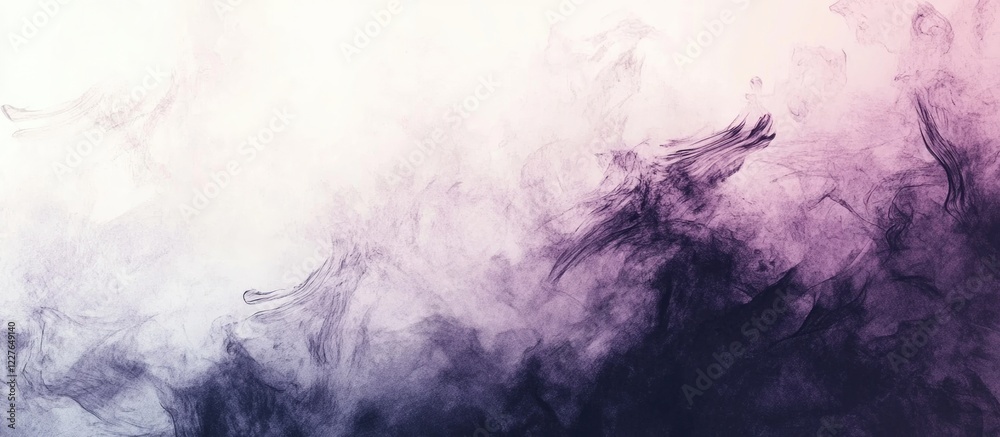 Poster moody abstract background in soft gray and deep purple with blank space for custom text or graphics