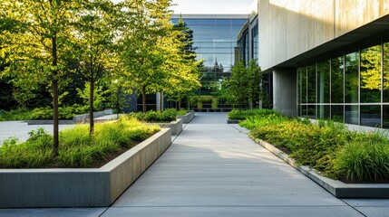 Sleek Architecture with Green Accents