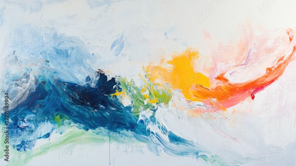 Poster abstract colorful waves of paint in dynamic swirls and flows capturing vibrant energy and creative e
