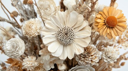 Timeless Beauty of a Dried Flower Bouquet Showcasing Rustic Elegance and Nature's Lasting Freshness