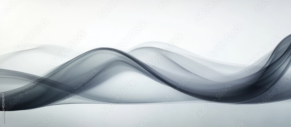 Poster graceful flow of grey mist and smoke creating a serene backdrop with ample space for text or brandin
