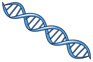 DNA helix, blue 3D model, genetic structure, scientific illustration, double helix, molecular biology, genetics symbol, glossy texture, white background, minimal design, educational diagram, biotechno