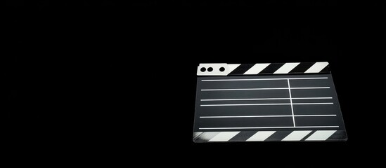 Movie clapperboard with blank space for text ideal for film production or advertising creative concepts with lights and camera elements