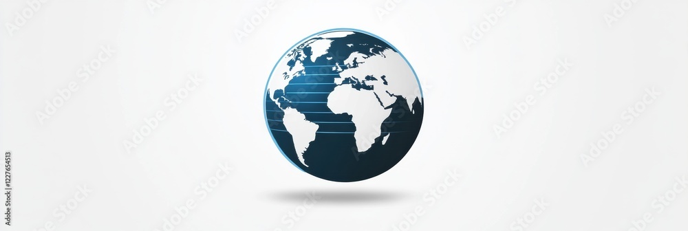 Poster Globe representing global connectivity with digital lines across continents. Generative AI