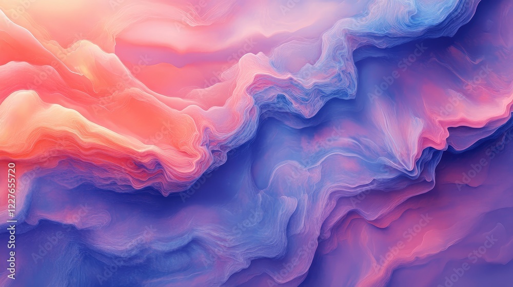 Poster tranquil abstract background in soft pastel colors with mystical texture and flowing patterns for cr