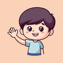 A cartoon of a man with his arm vector illustration 