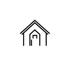 Naklejka premium Minimalist Line Art Illustration of a House Symbolizing Home and Shelter Concept