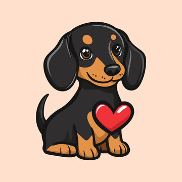 recommend clip art: Cartoon dachshund dog vector illustration 