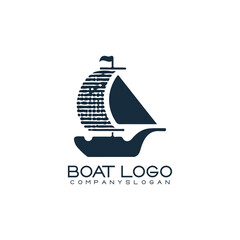 Sailing ship logo vector illustration design
