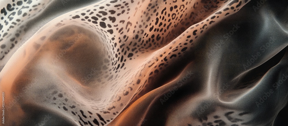 Poster abstract leopard print background elegant wildlife texture in warm tones with soft drapery and ample