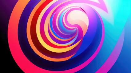Naklejka premium Geometric shapes with vibrant colors in a circular motion background, abstract design, tech accessories, geometric art, unique backgrounds