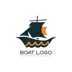 Sailing ship logo vector illustration design
