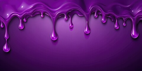 Rich purple background with dripping purple liquid, fluid, abstract art, creative