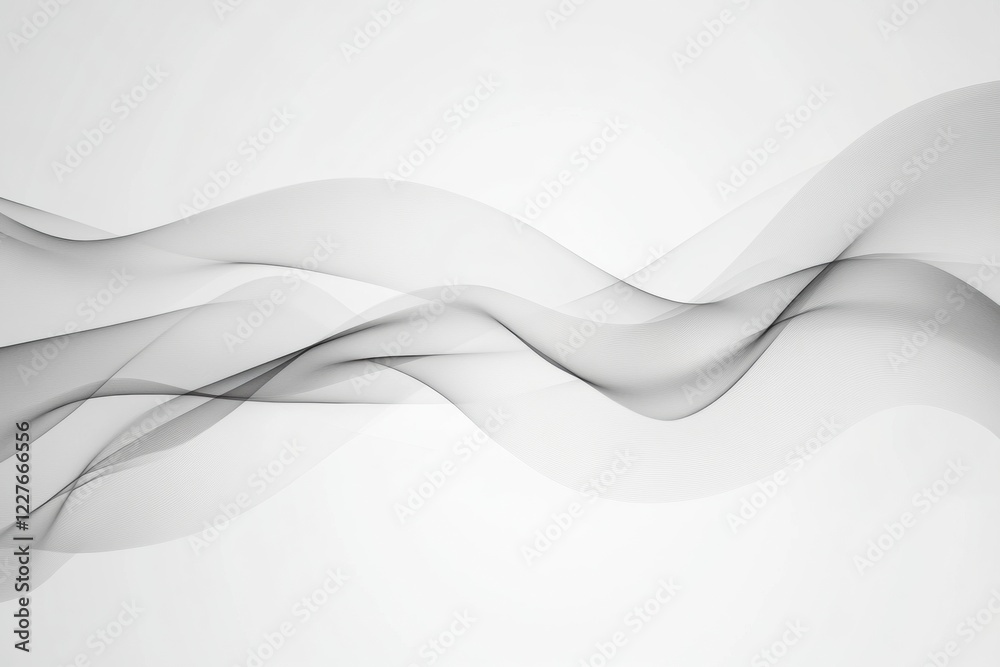 Poster Flowing abstract lines create a sense of movement and depth in a minimalist setting with soft tones. Generative AI