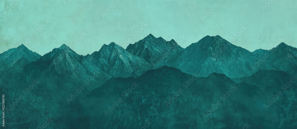 Poster mountainous teal texture background for print or papers with empty space for text or graphics in a s