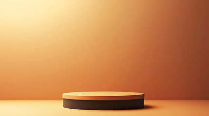 Minimalist podium on beige to brown gradient background