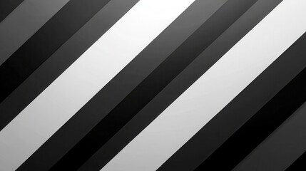 Obraz premium Abstract background with diagonal black and white stripes. Varying shades of gray create depth and texture. Clean and simple design, ideal for modern