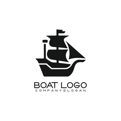 Sailing ship logo vector illustration design
