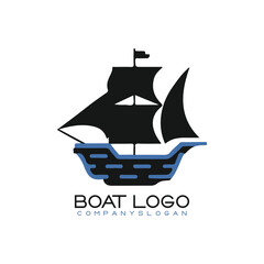 Sailing ship logo vector illustration design
