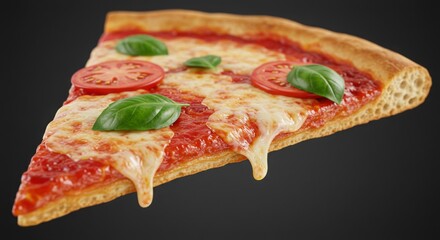 Pizza Slice with Clear Toppings, HD Minimal Design