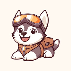 Cute Husky Puppy vector illustration 