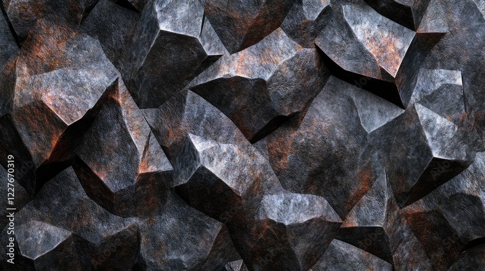 Poster textured natural stone surface with sharp edges and intricate grain patterns ideal for backgrounds o