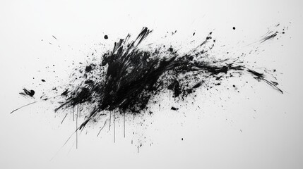 Minimalist abstraction depicting chaos with black strokes on a white canvas representing disorder and emotional turmoil in art.