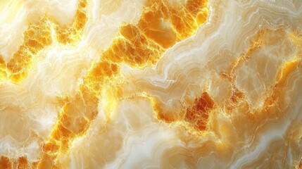 Golden marble texture with luminous yellow veins creating an elegant abstract background design ideal for art deco and luxury themes.