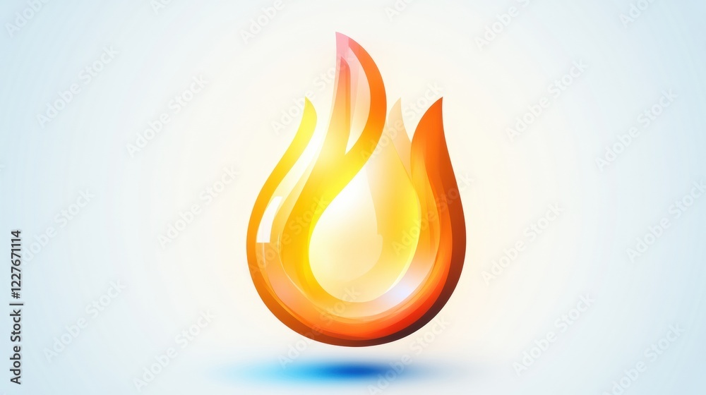 Fototapete Flame icon representing fire and heat concepts suitable for various designs. Generative AI