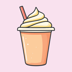 Sweet and cold milkshake vector illustration 
