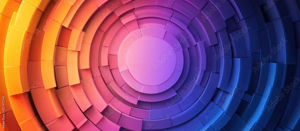 Poster colorful geometric mosaic background with circular patterns and space for text