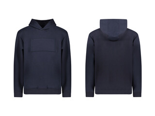 Naklejka premium Sweatshirt mock up template in front and back view, blank with long sleeve transparent background