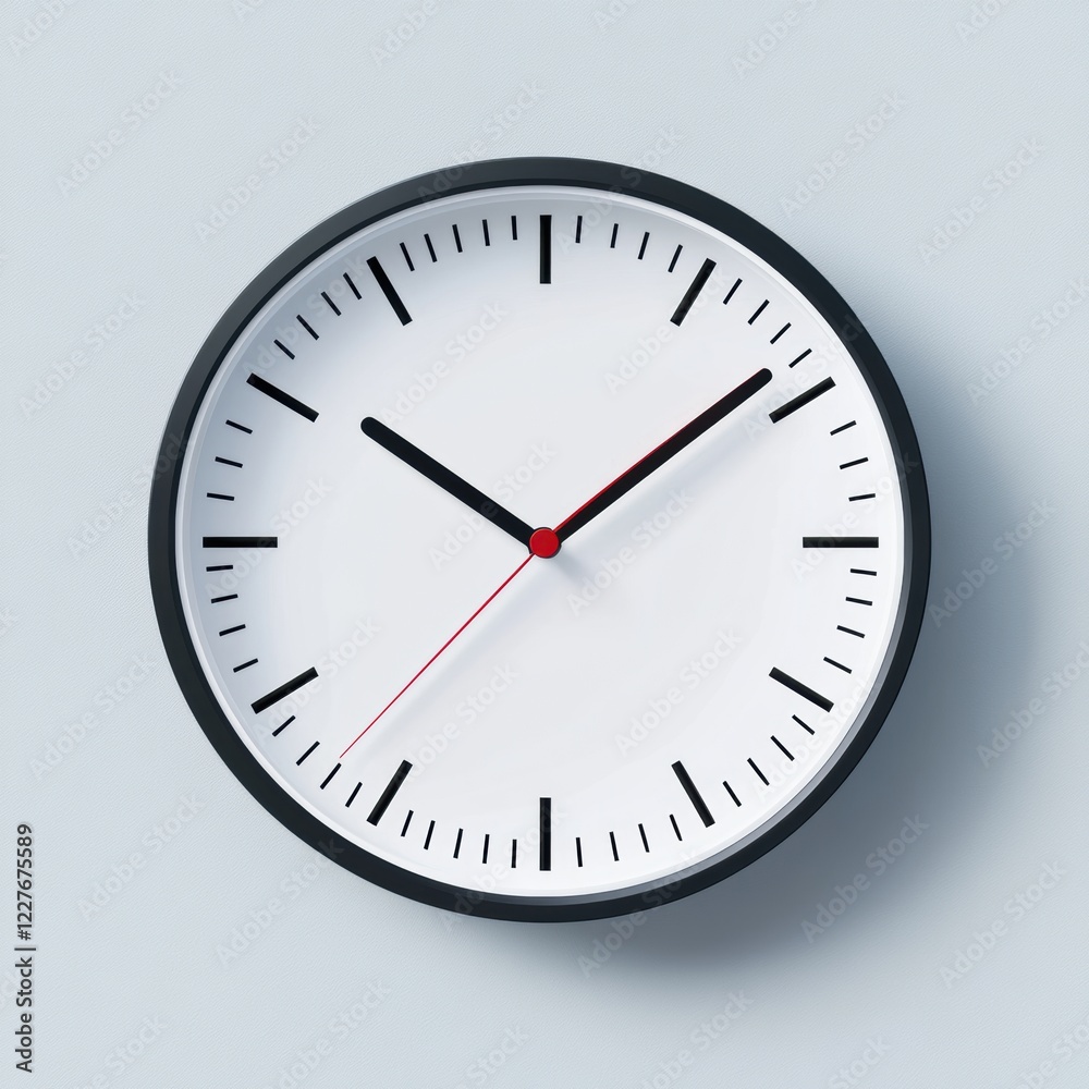 Poster wall clock showing time with minimalist design in a modern setting. generative ai