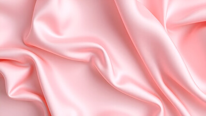 Obraz premium Soft Blush Pink Silk Satin Fabric with Gentle Folds and Subtle Sheen for Romantic Wedding Background 
