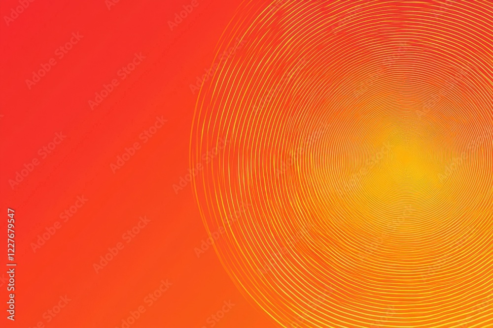 Poster a vibrant gradient background featuring warm red to yellow tones with circular patterns, creating a 