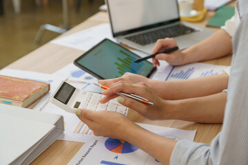 Working with business report documents on the office desk requires young business teamwork. Brainstorming Business People Design Planning, Brainstorming Planning Partnership.