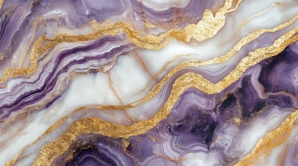 Luxury white and purple marble texture with gold accents for elegant backgrounds in cards banners flyers and invitations design.