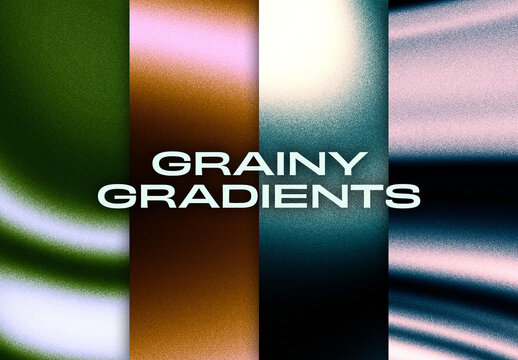 Set of Grainy Gradient Texture Backgrounds