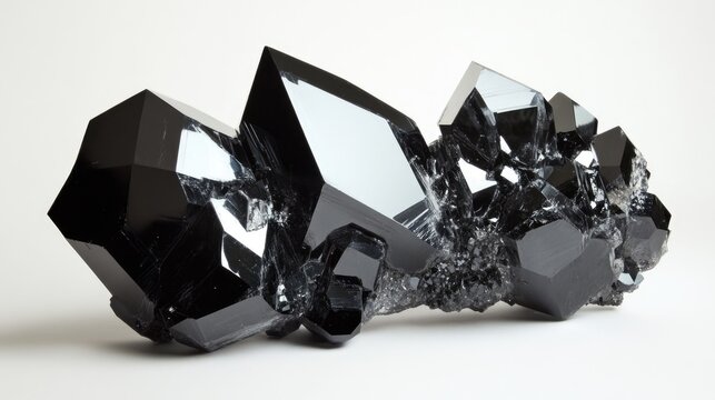Phenanthrene Polymer Crystal Cluster with Reflective Surfaces on a Neutral Background